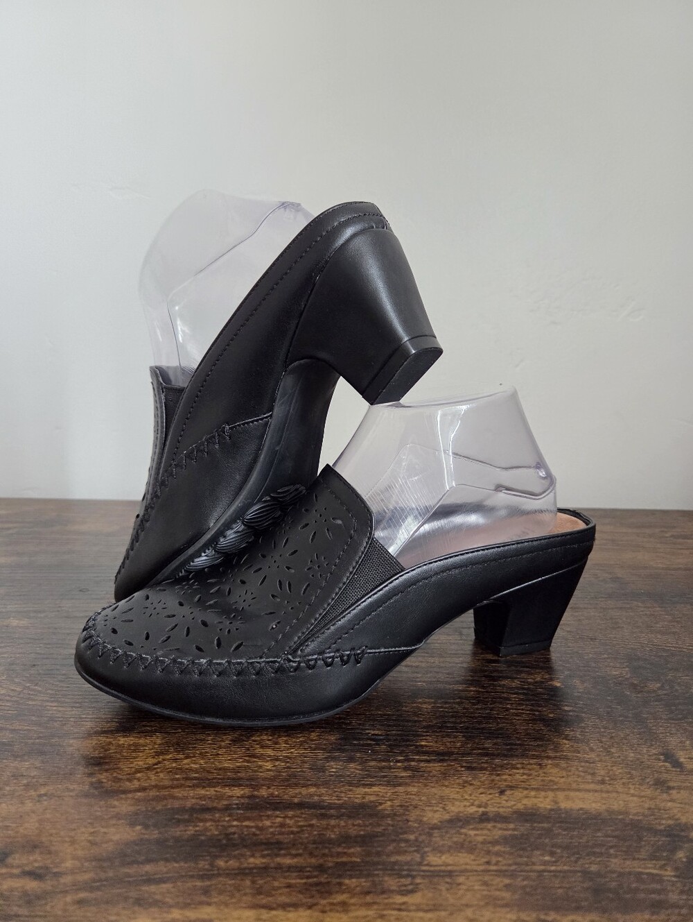 Rialto Comfort Shoes Mules Black Mules Slip On Heels Professional Comfy Size 8.5